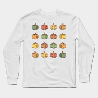 Cute Mini Fall Pastel Pumpkins Long Sleeve T-Shirt